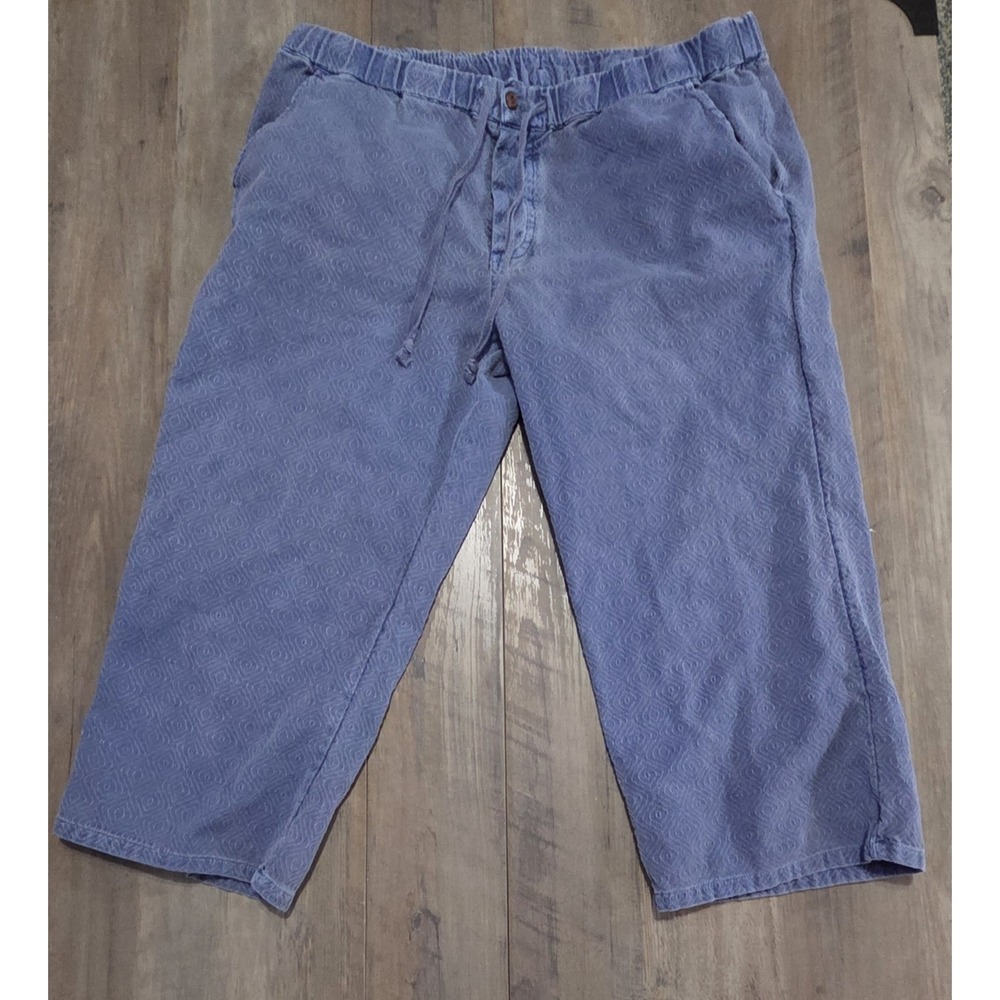 O'Neill Blue Elastic Waist Capris Women M (19" Inseam) Spring Summer Beach Hike